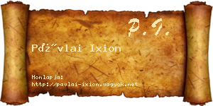 Pávlai Ixion névjegykártya